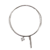 14K White Gold Diamond Dangle Ring